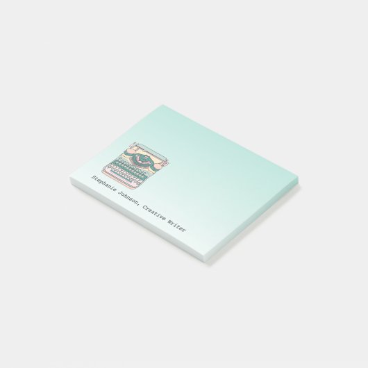 ヴィンテージタイプライタークリエイティブライターパーソナライズされた ポストイット (アングル)