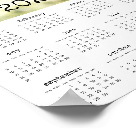 ヴィンテージタイプライタースクリプト2025フォトカレンダー ポスター (角)