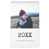 ヴィンテージタイプライタースクリプト2026ファミリ カレンダー (カバー)