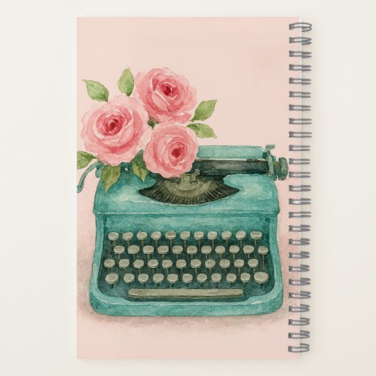 ヴィンテージタイプライターストーリーテリングライターDesktop ノートブック (裏面)