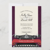 ヴィンテージタイプライターダマスク結婚式招待状 招待状 (正面)