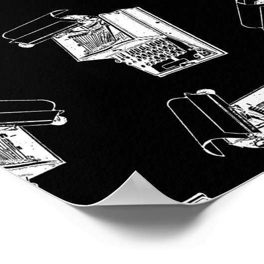 ヴィンテージタイプライターデザインアンティークタイプライターアート ポスター (角)