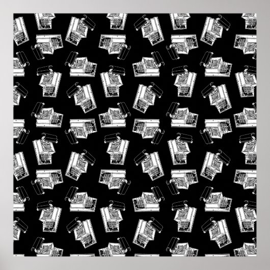 ヴィンテージタイプライターデザインアンティークタイプライターアート ポスター (正面)