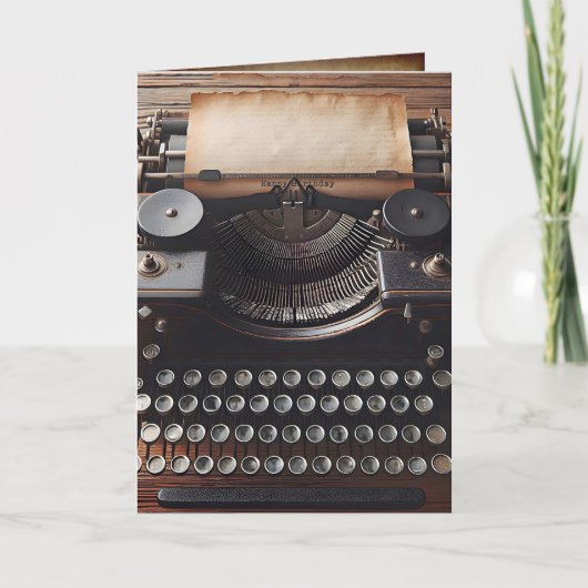 ヴィンテージタイプライターハッピーバースデー カード (正面)