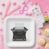 ヴィンテージタイプライターハッピーバースデー ペーパープレート (パーティー)