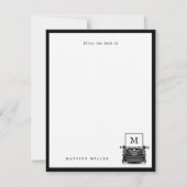 ヴィンテージタイプライターパーソナライズされたモノグラムの机 ノートカード (正面)