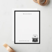 ヴィンテージタイプライターパーソナライズされたモノグラムの机 ノートカード (正面/裏面インサイチュ)