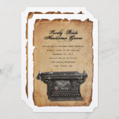 ヴィンテージタイプライターパーチメント結婚式招待状 招待状 (正面/裏面)