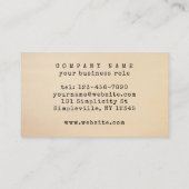 ヴィンテージタイプライターフォントアンティーク紙ミニマリスト 名刺 (裏面)