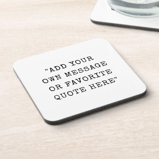 ヴィンテージタイプライターフォントカスタムメッセージ引用文 コースター (左側)