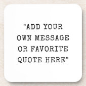 ヴィンテージタイプライターフォントカスタムメッセージ引用文 コースター (正面)