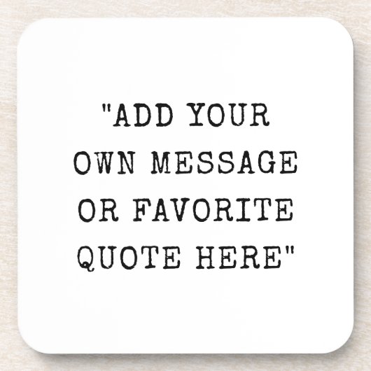 ヴィンテージタイプライターフォントカスタムメッセージ引用文 コースター (正面)