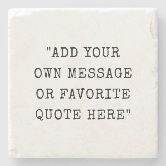 ヴィンテージタイプライターフォントカスタムメッセージ引用文 ストーンコースター (正面)