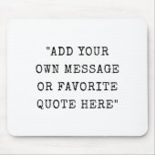 ヴィンテージタイプライターフォントカスタムメッセージ引用文 マウスパッド (正面)