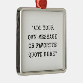 ヴィンテージタイプライターフォントカスタムメッセージ引用文 メタルオーナメント (右)