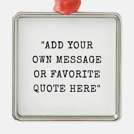 ヴィンテージタイプライターフォントカスタムメッセージ引用文 メタルオーナメント (正面)