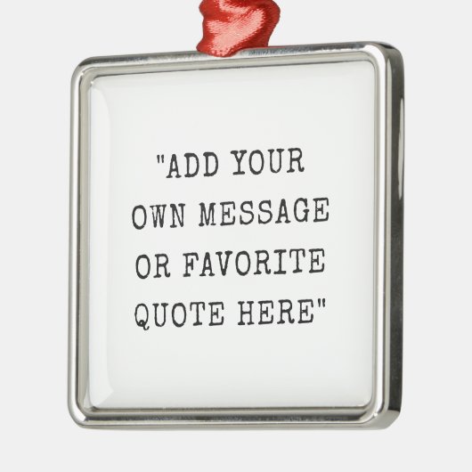 ヴィンテージタイプライターフォントカスタムメッセージ引用文 メタルオーナメント (左)