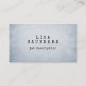 ヴィンテージタイプライターフォントブルー紙ミニマル 名刺 (正面)