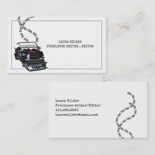 ヴィンテージタイプライターフリーライター 名刺 (正面/裏面)