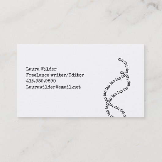 ヴィンテージタイプライターフリーライター 名刺 (裏面)