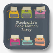 ヴィンテージタイプライターブックの起動カスタム ペーパープレート (正面)