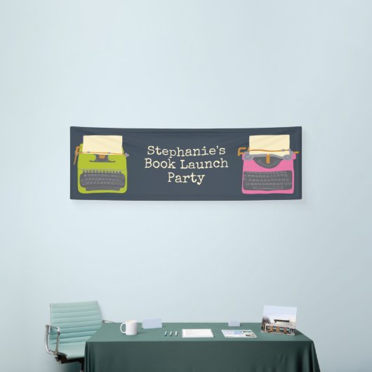 ヴィンテージタイプライターブックの起動カスタム 横断幕 (トレードショー)