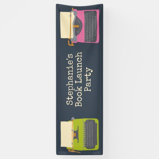 ヴィンテージタイプライターブックの起動カスタム 横断幕 (縦)