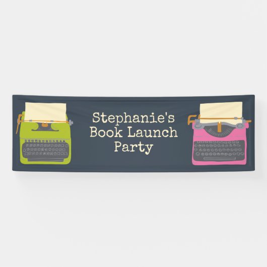 ヴィンテージタイプライターブックの起動カスタム 横断幕 (横)