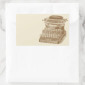 ヴィンテージタイプライターブラウン型筆記機 長方形シール (バッグ)