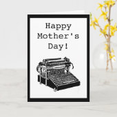 ヴィンテージタイプライターマザーズデイカード カード (黄色い花)