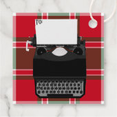 ヴィンテージタイプライターメリークリスマスギフトラベル フェイバータグ (裏面)