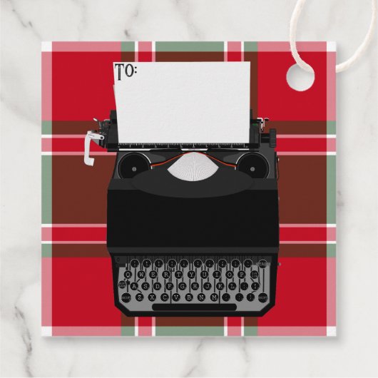 ヴィンテージタイプライターメリークリスマスギフトラベル フェイバータグ (裏面)