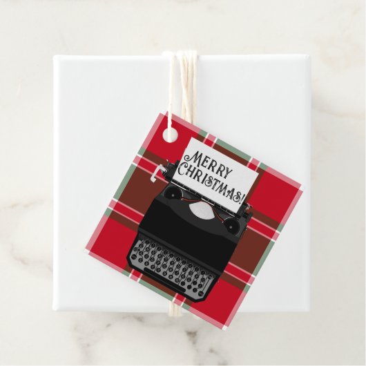 ヴィンテージタイプライターメリークリスマスギフトラベル フェイバータグ (インサイチュ)