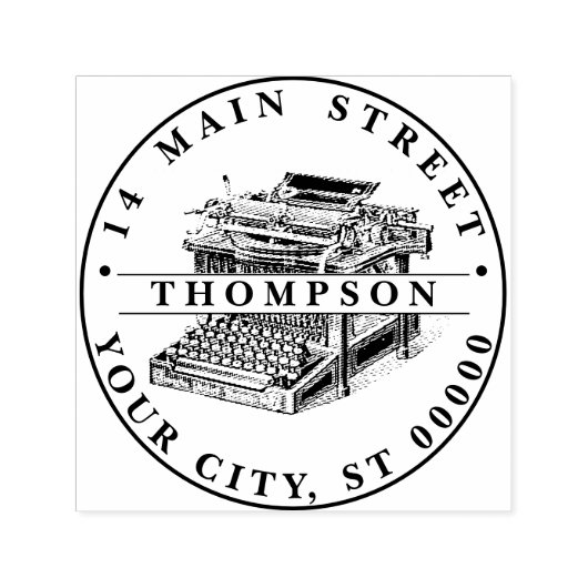 ヴィンテージタイプライターリトグラフ セルフインキングスタンプ (デザイン)