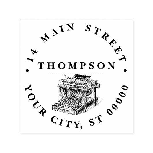 ヴィンテージタイプライターリトグラフ セルフインキングスタンプ (デザイン)