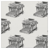 ヴィンテージタイプライターリトグラフ ファブリック (クローズアップ)