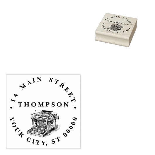 ヴィンテージタイプライターリトグラフ ラバースタンプ (押印)