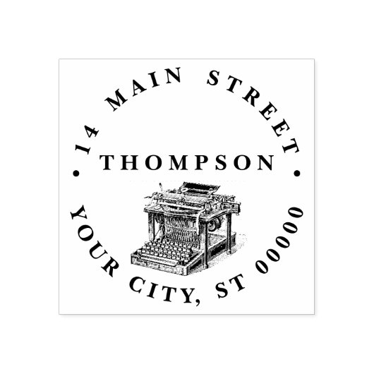 ヴィンテージタイプライターリトグラフ ラバースタンプ (インプリント)