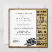 ヴィンテージタイプライターレズビ結婚アンズ 招待状 (正面)