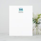 ヴィンテージタイプライターレトロ60sかわいいモノグラムアクア (スタンド正面)