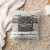 ヴィンテージタイプライター写真装飾用クッション クッション (ブランケット)