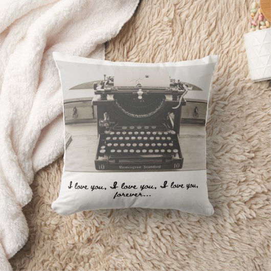 ヴィンテージタイプライター写真装飾用クッション クッション (ブランケット)