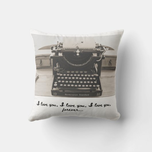 ヴィンテージタイプライター写真装飾用クッション クッション (裏面)