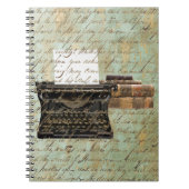 ヴィンテージタイプライター古い詩書のジャンクジャーナル ノートブック (正面)