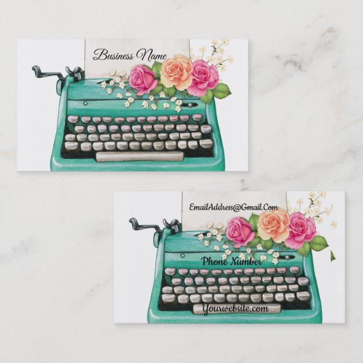 ヴィンテージタイプライター名刺 名刺 (正面/裏面)