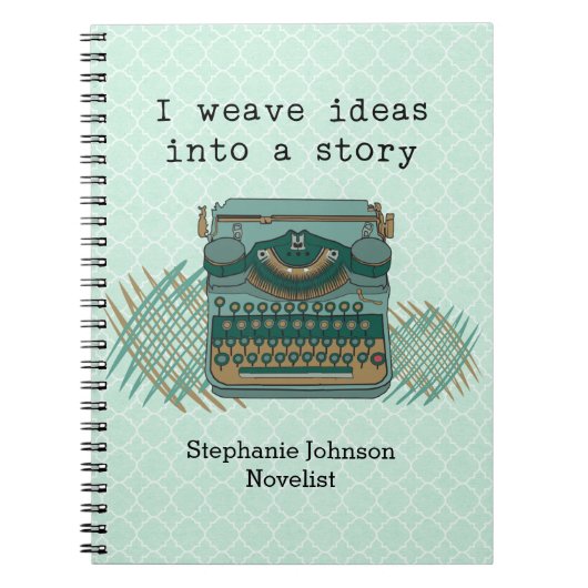 ヴィンテージタイプライター小説家 ノートブック (正面)
