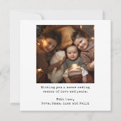 ヴィンテージタイプライター平和オンアース・クリスマス写真 シーズンカード (裏面)