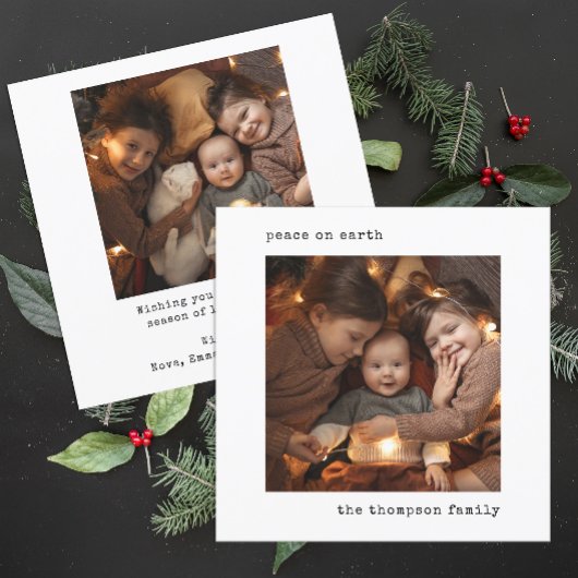 ヴィンテージタイプライター平和オンアース・クリスマス写真 シーズンカード