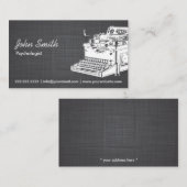 ヴィンテージタイプライター心理学者リネン 名刺 (正面/裏面)