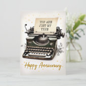 ヴィンテージタイプライター愛 – ハッピーアニバーサリーカード シーズンカード (スタンド正面)